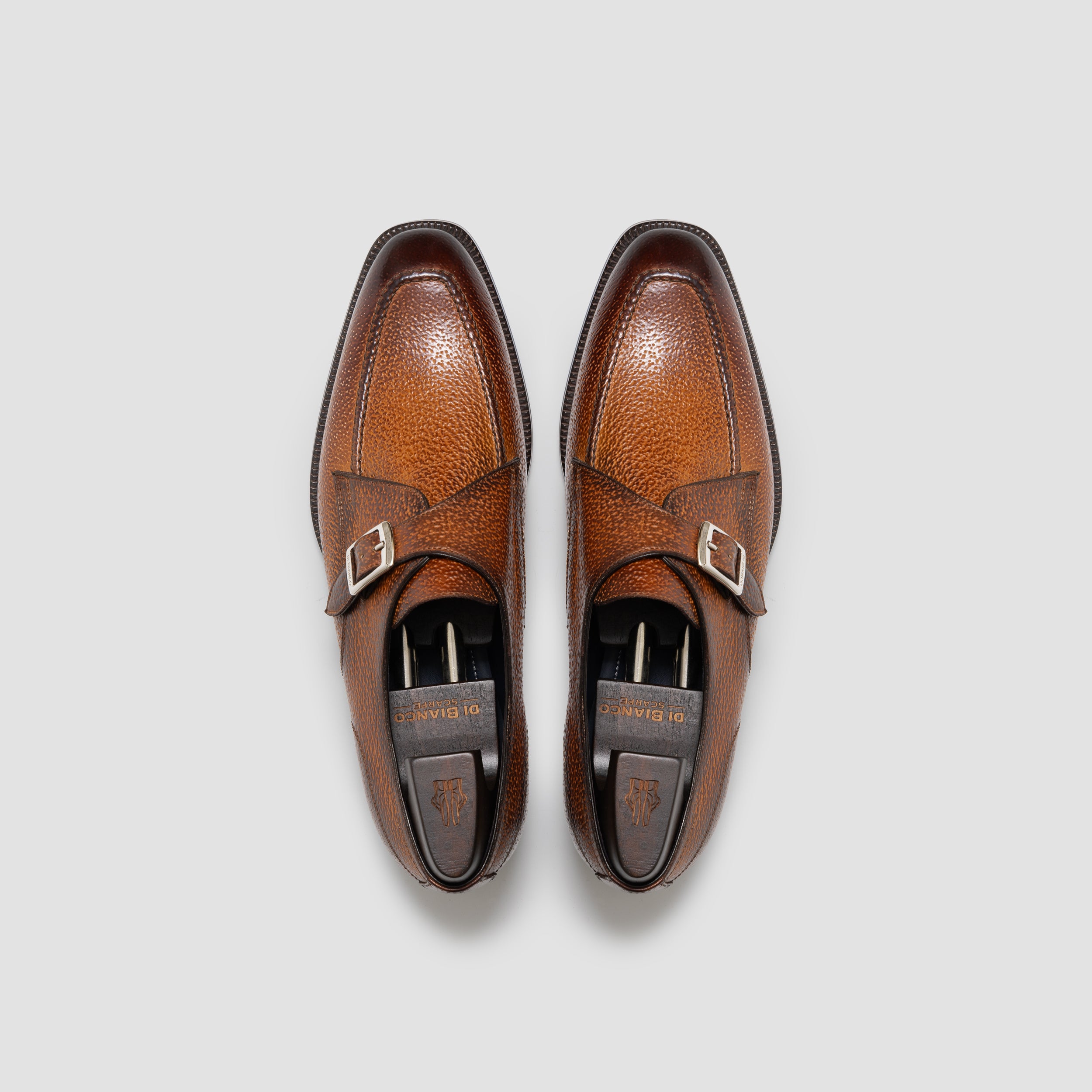 Cremona Peccary Burnt Caramel Men's Monk Strap
