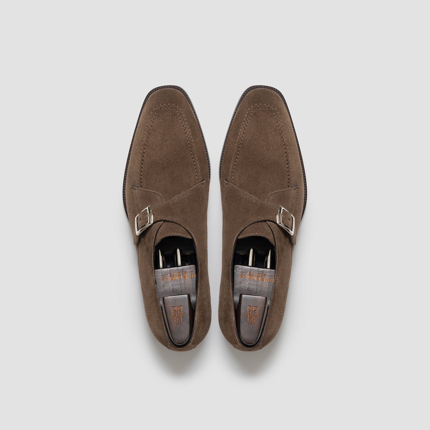 Cremona Suede Dark Bark Men's Single Monk Strap
