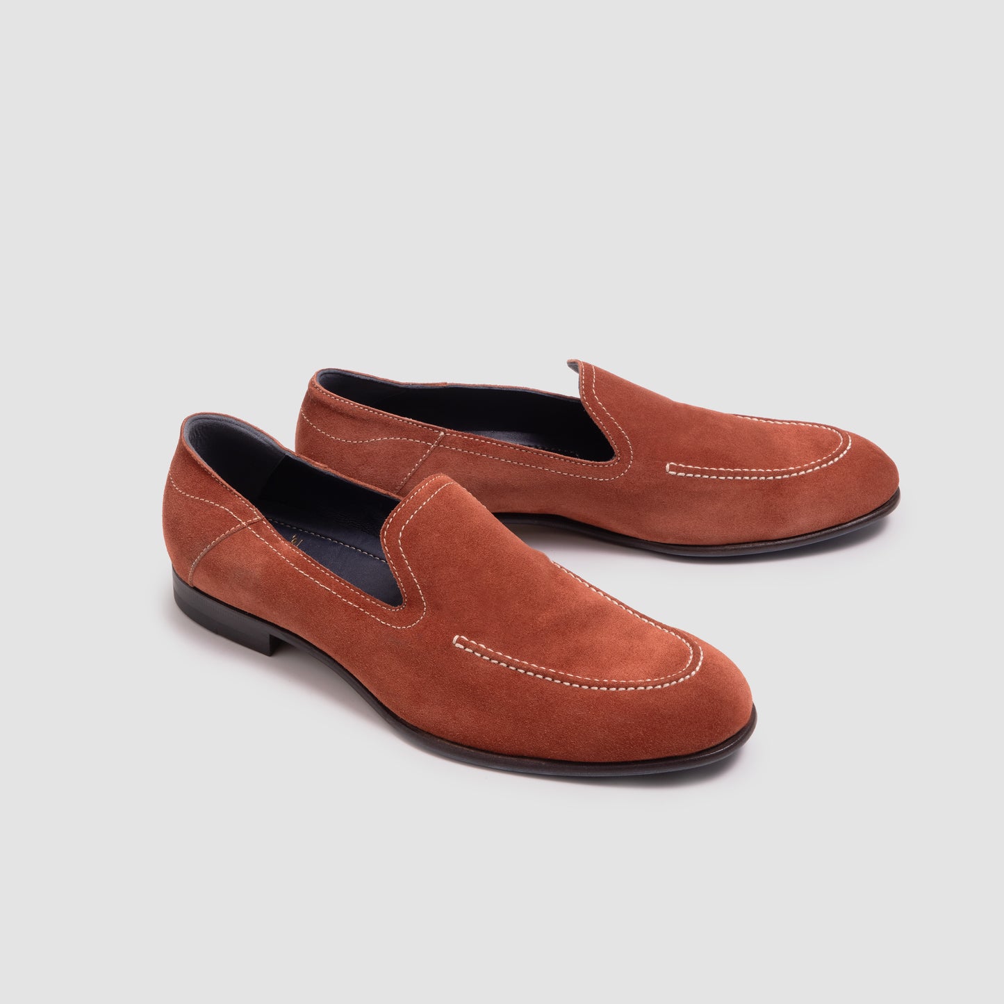 Positano Suede Rust Men's Italian Loafer