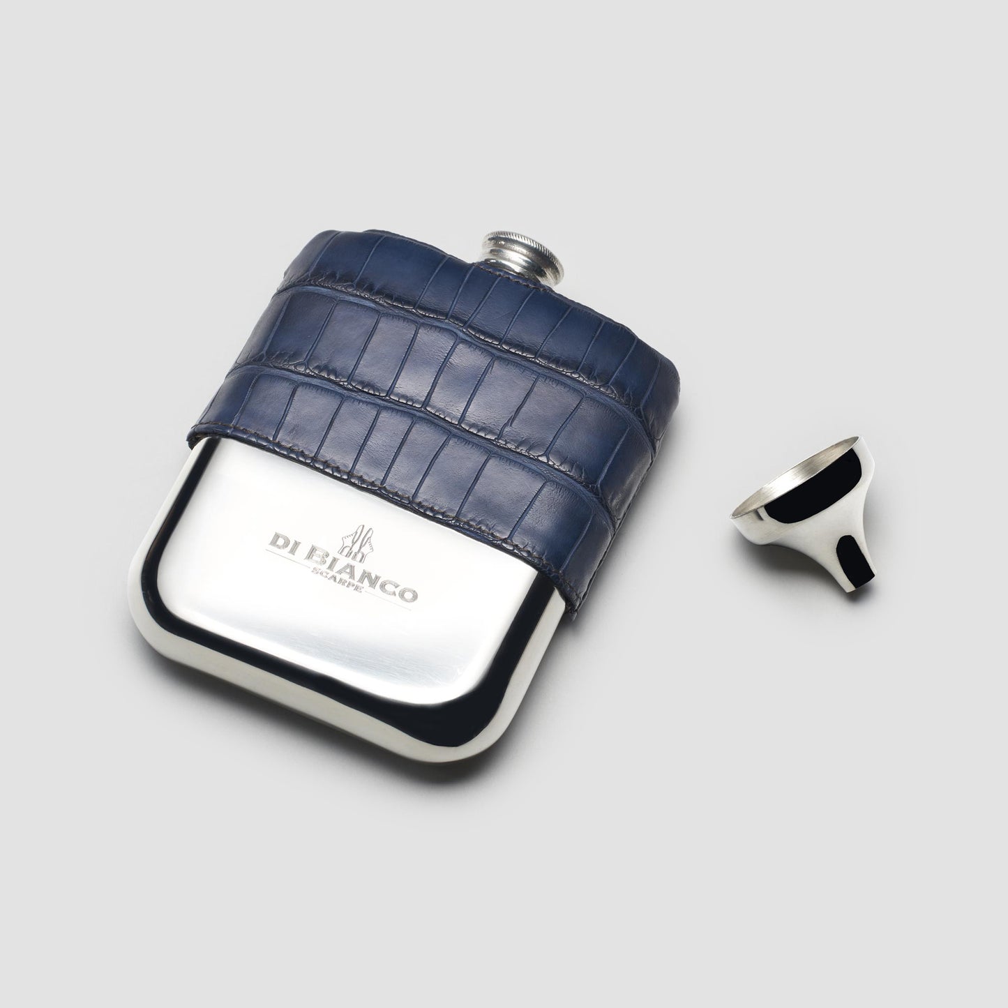 Alligator Pewter Flask Navy