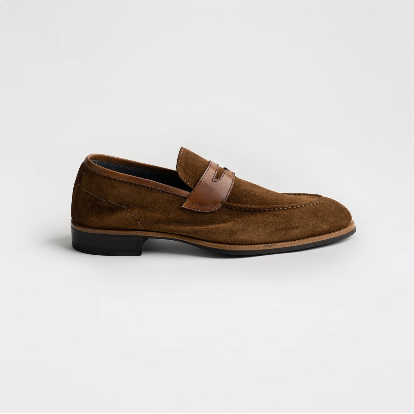 mens italian loafer, mens suede brown loafer, handmade, made in italy