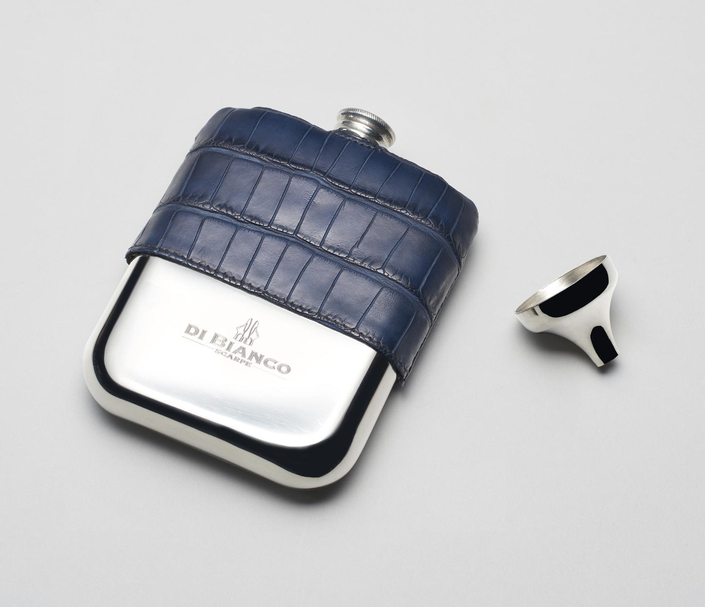 Alligator Pewter Flask Navy