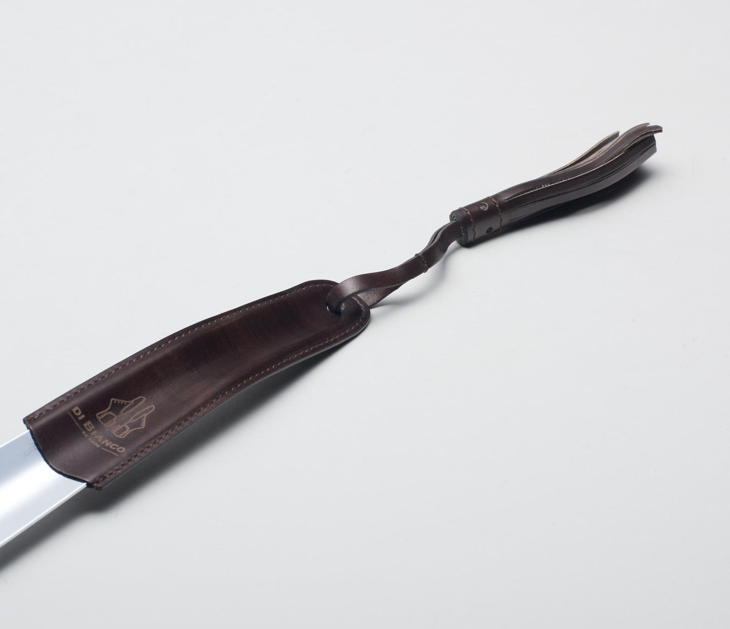 Leather Wrapped Shoe Horn Nero Fondente