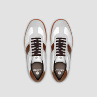 DB Copparo Sport Calfskin Bianco and Whiskey Men's Italian Sneaker