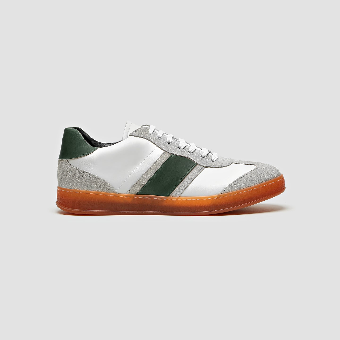DB Copparo Sport Calfskin Bianco and Smeraldo Men's Italian Sneaker
