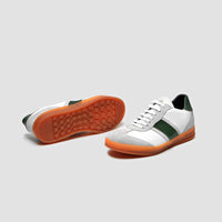 DB Copparo Sport Calfskin Bianco and Smeraldo Men's Italian Sneaker