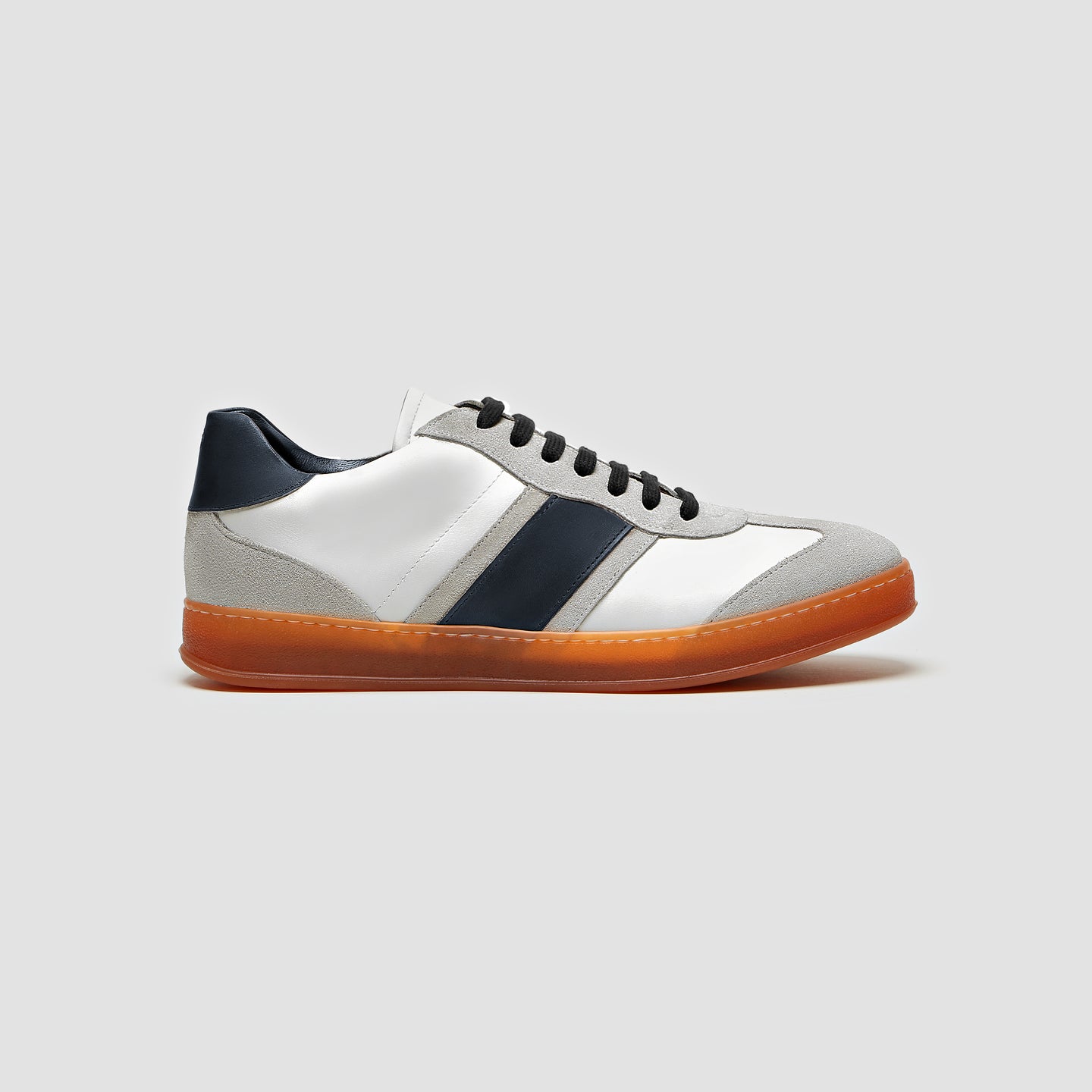 DB Copparo Sport Calfskin Bianco and Blue Men's Italian Sneaker