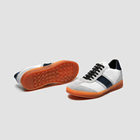 DB Copparo Sport Calfskin Bianco and Blue Men's Italian Sneaker