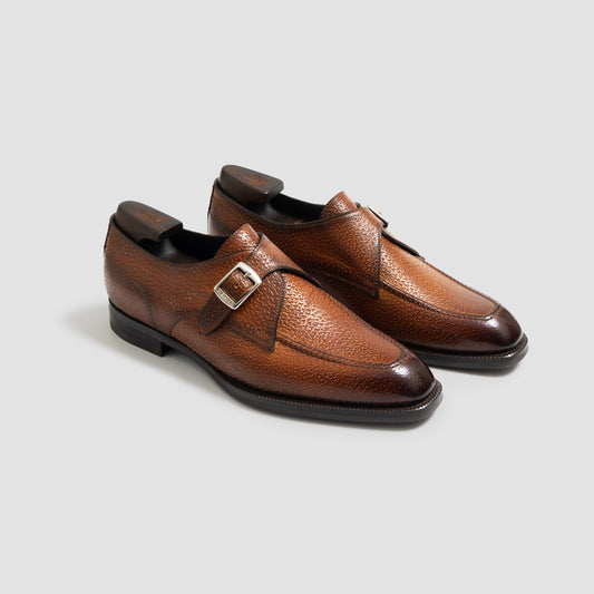 Cremona Peccary Burnt Caramel Men's Monk Strap