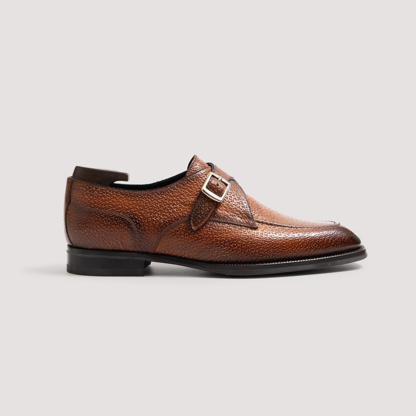 Cremona Peccary Burnt Caramel Men's Monk Strap