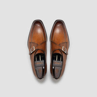 Cremona Peccary Burnt Caramel Men's Monk Strap
