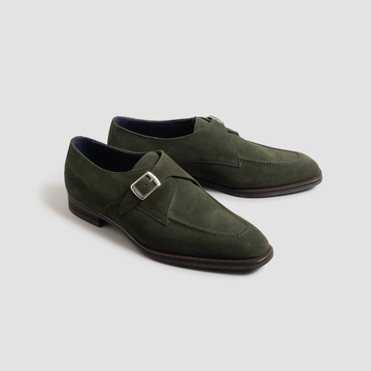 Cremona Suede Grass Men's Single Monk Strap