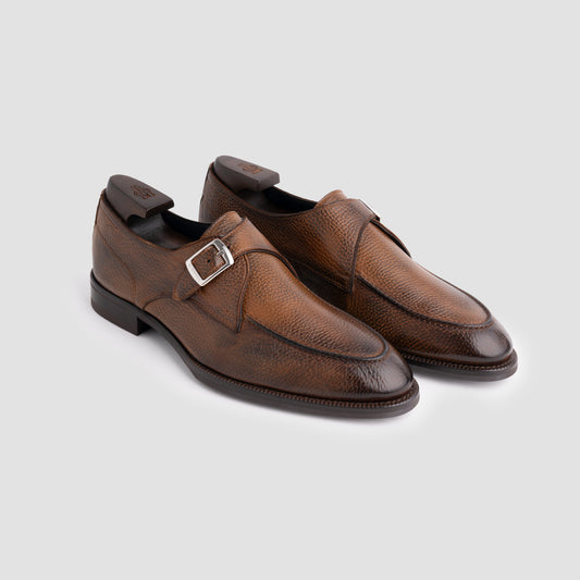 Gavello Unlined Cervo Havana Monk Strap