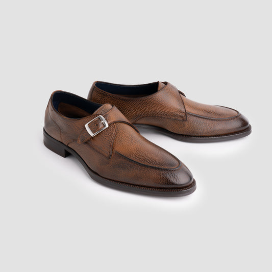Gavello Unlined Cervo Havana Monk Strap