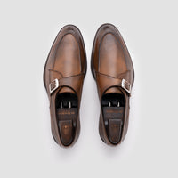 Gavello Unlined Cervo Havana Monk Strap