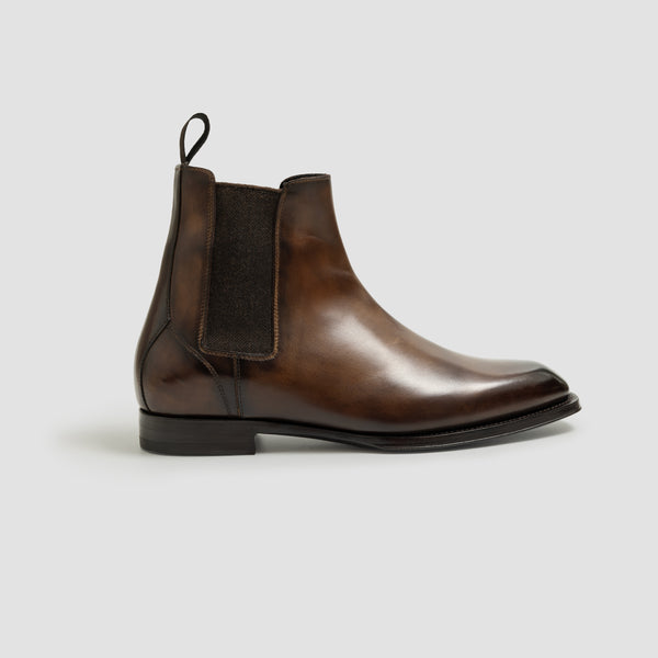 Di Bianco || The Minori RS Chelsea Boot in Chili 11‎ Di Bianco Minori Mens Brown Leather Slip On Chelsea Boots  main image 4