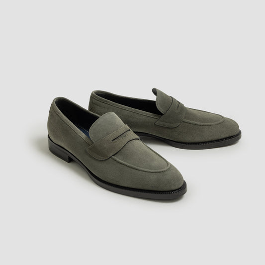 Aviano Castor Grey (Lined) Men's Suede Loafer