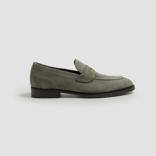 Aviano Castor Grey (Lined) Men's Suede Loafer