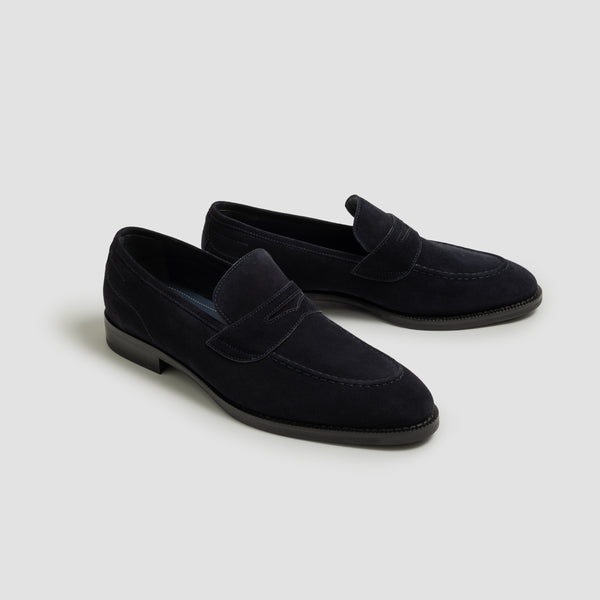 Di Bianco Aviano Navy Suede Loafer | Luxury Italian Footwear  display picture 1