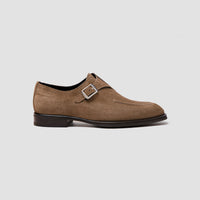 Mantova Suede Dark Bark Men's Monk Strap