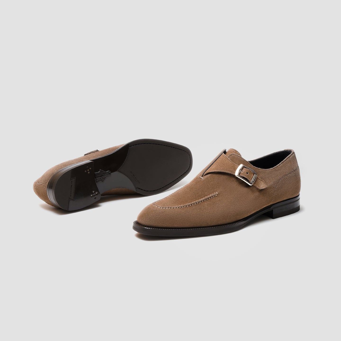 Mantova Suede Dark Bark Men's Monk Strap