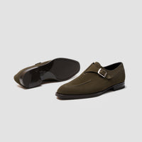 Mantova Suede Dark Bark Men's Monk Strap