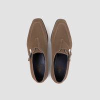 Mantova Suede Dark Bark Men's Monk Strap