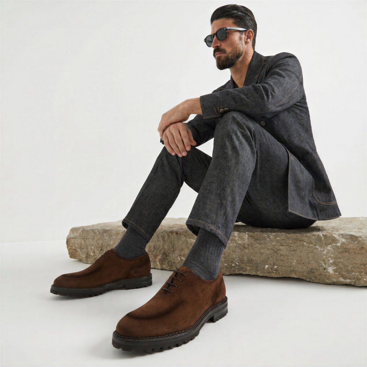 Marche RS Suede Smoked Chestnut Wholecut Oxford