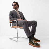 Messina Tropical & Corduroy Nero Oliva Men's Sneaker
