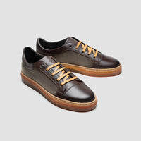 Messina Tropical & Corduroy Nero Oliva Men's Sneaker