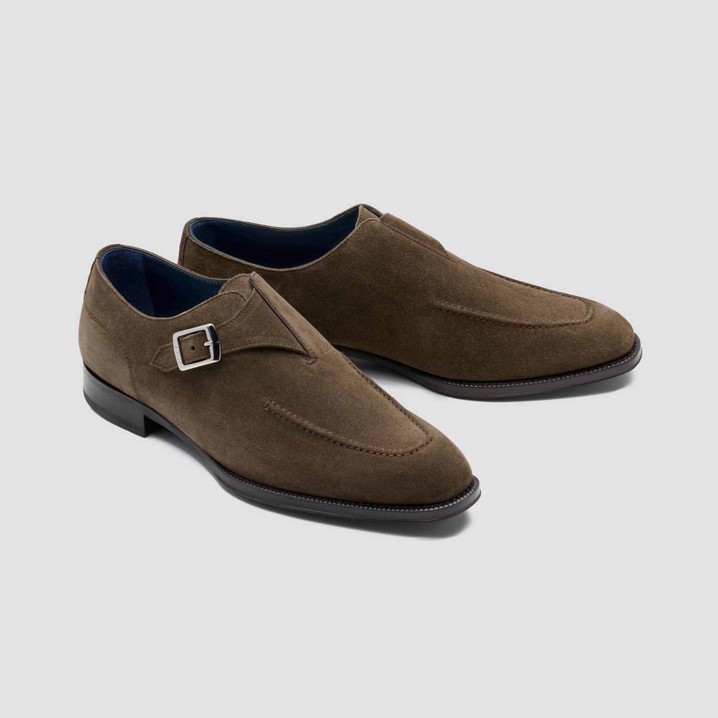 Mantova Suede Dark Bark Men's Monk Strap