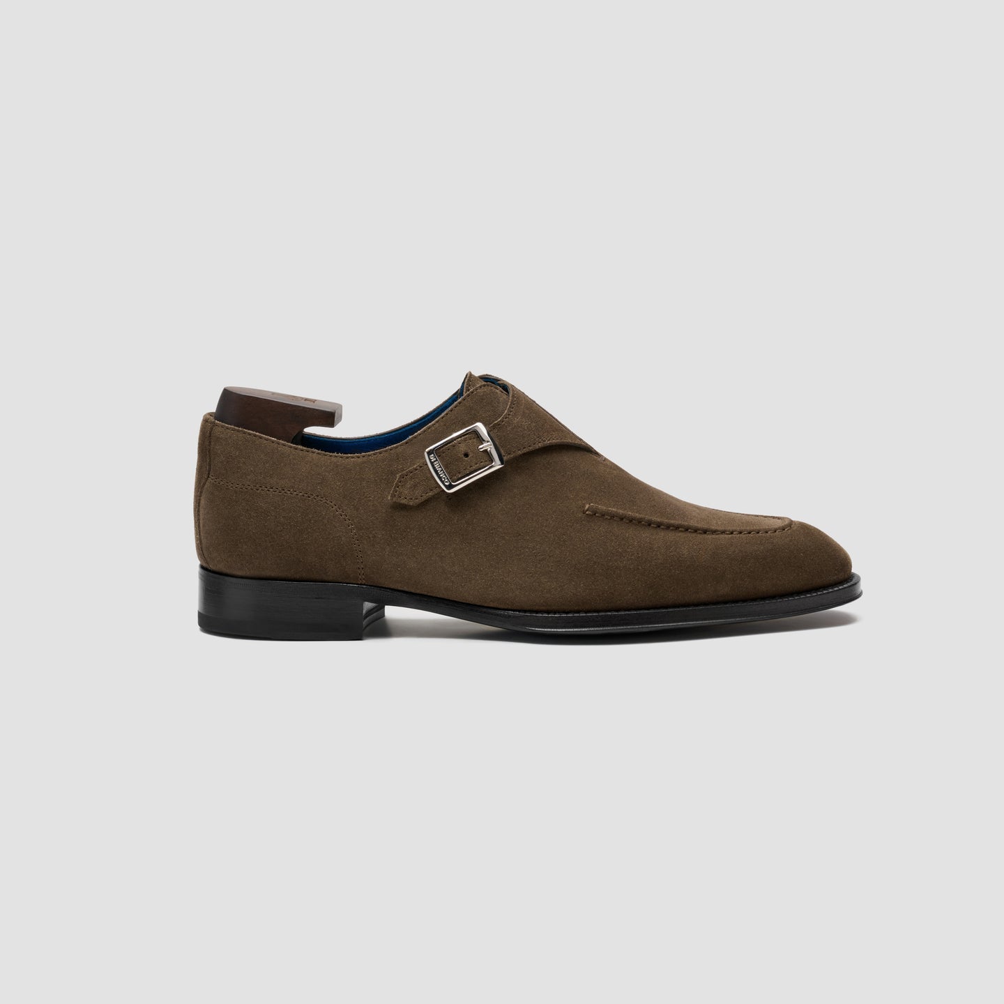 Mantova Suede Dark Bark Men's Monk Strap