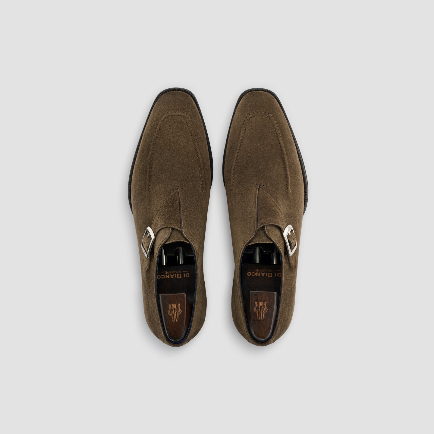 Mantova Suede Dark Bark Men's Monk Strap