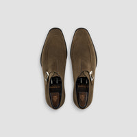 Mantova Suede Dark Bark Men's Monk Strap