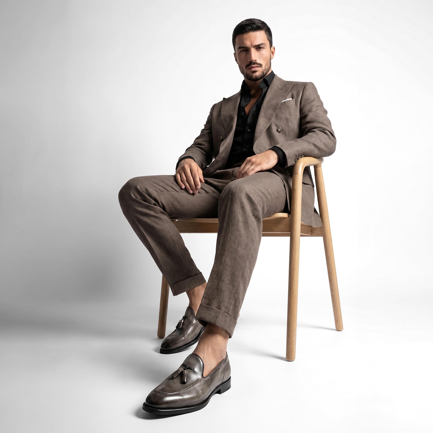 Vesuvio Antracite Grey Tassel Men's Loafer