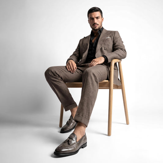 Vesuvio Antracite Grey Tassel Men's Loafer
