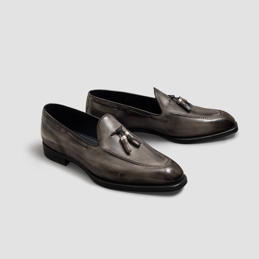 Vesuvio Antracite Grey Tassel Men's Loafer