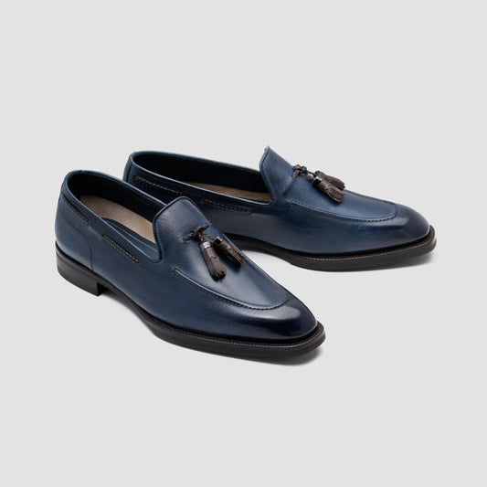 Vesuvio Buffalo Navy Men's Tassel Loafer