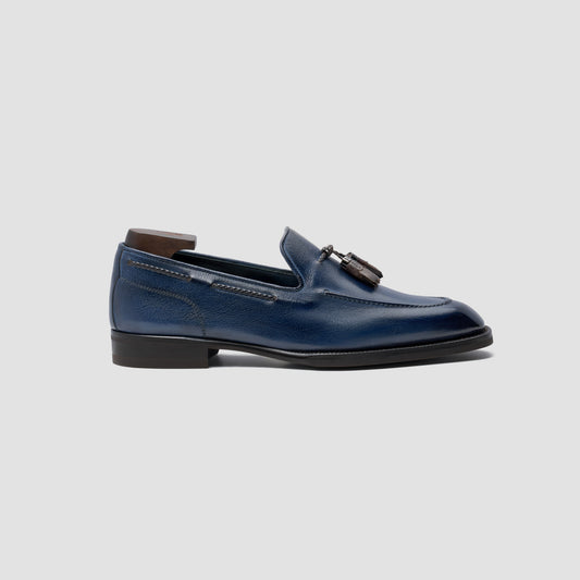 Vesuvio Buffalo Navy Men's Tassel Loafer