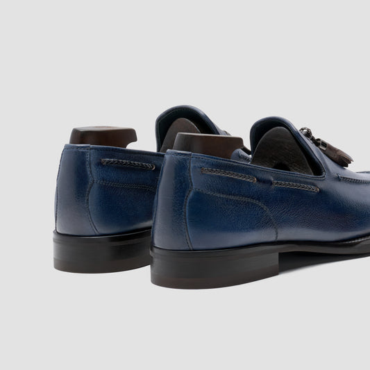 Vesuvio Buffalo Navy Men's Tassel Loafer