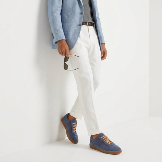 Fiorano Suede Denim Men's Italian Sneaker