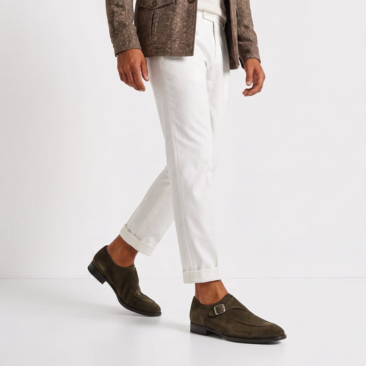 Mantova Suede Dark Bark Men's Monk Strap