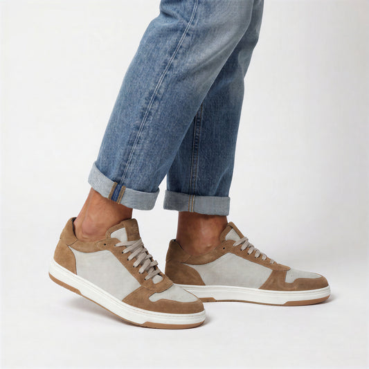 DB Saloninus Suede Alluminio & Chestnut Men's Sneaker