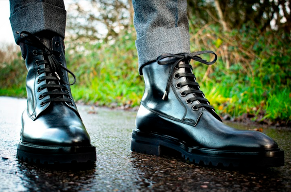Mens designer black boots online